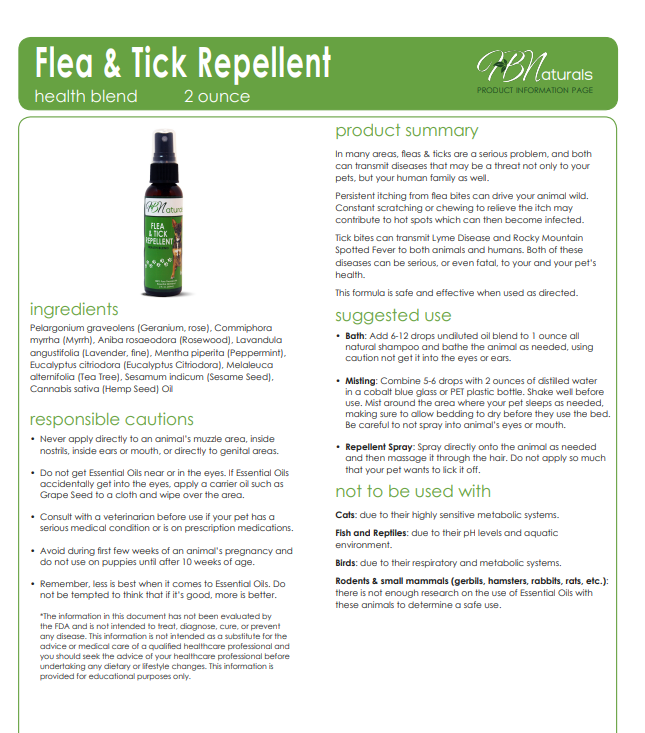 Flea & Tick Repellent Essential Oil Blend