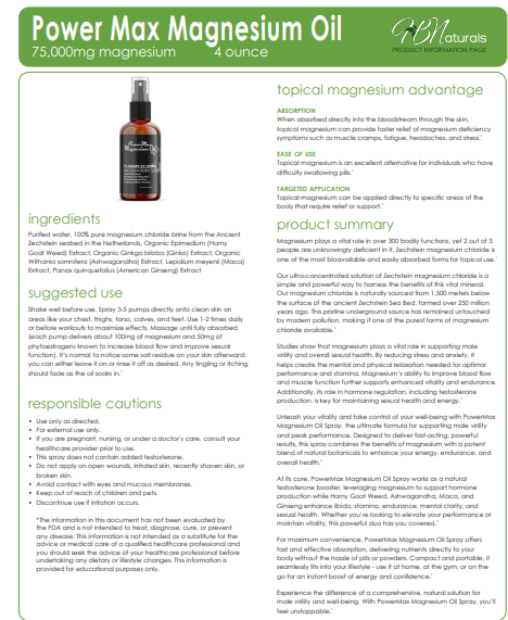 Topical Magnesium Oils - Magnesium, Pain, Sleep, and Wild Yam | 75,000 mg | 4 oz Bottles