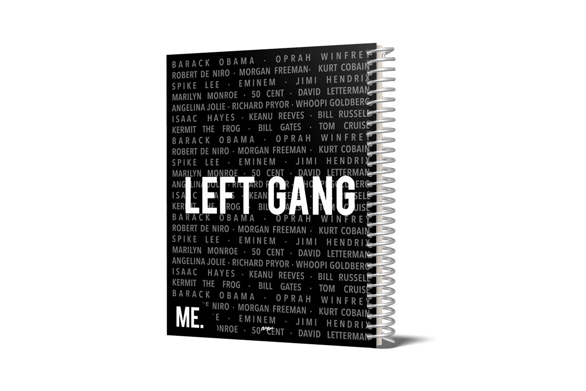 Spiral Notebook (Left Handed) 1 Subject - College Ruled - Nik Nax (Left Gang) - BlackOwned365