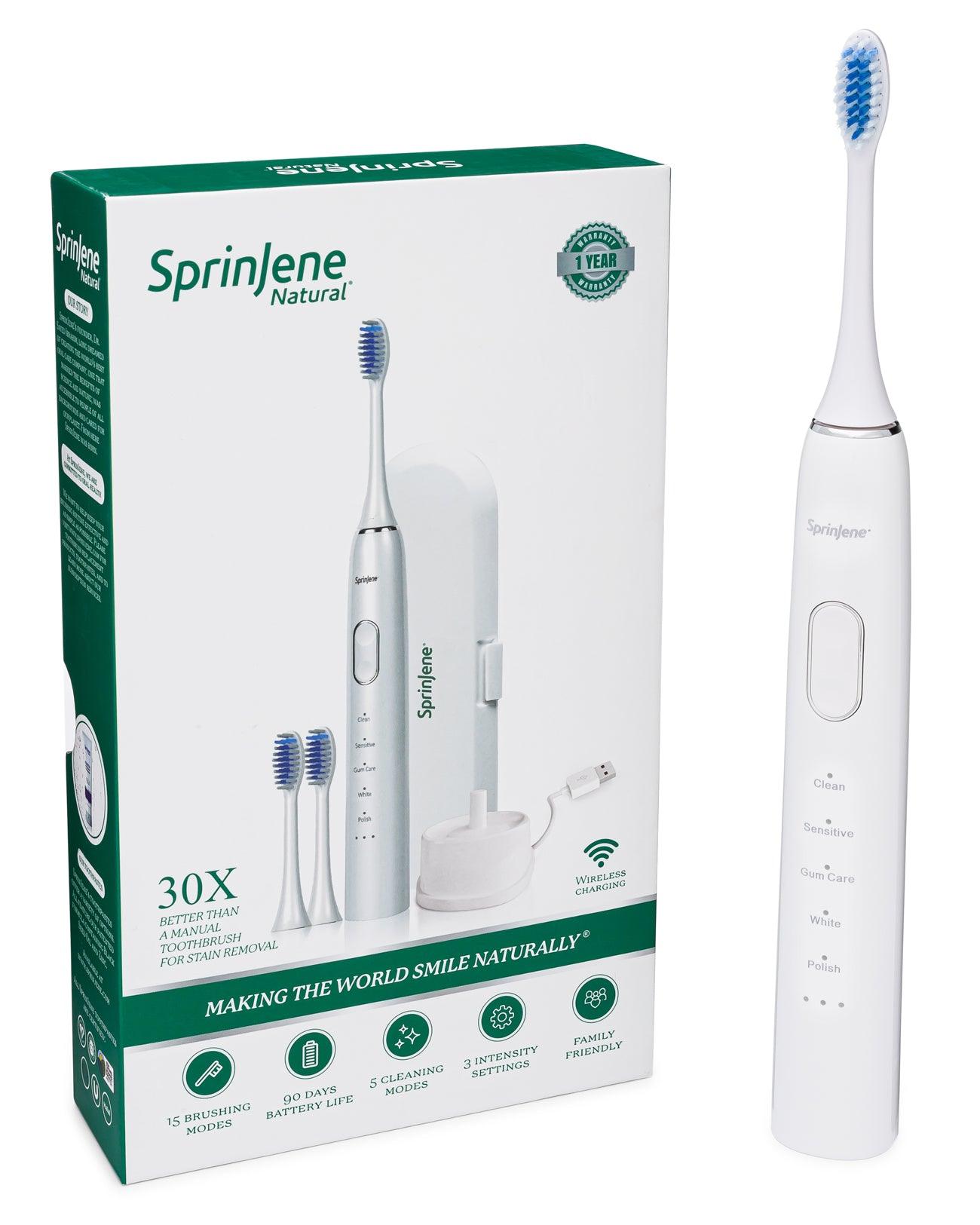 SprinJene Natural® Sonic Electric Toothbrush - BlackOwned365